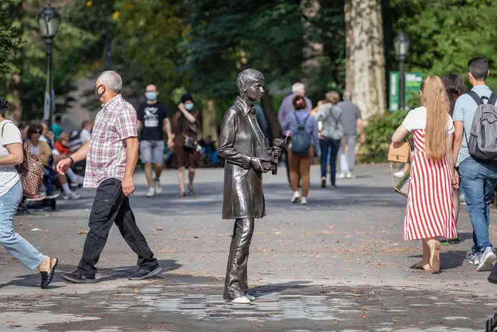 Diane Arbus statue in Central Park.